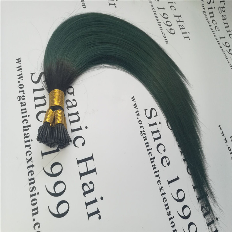 The peacock green color i tip hair extension H28